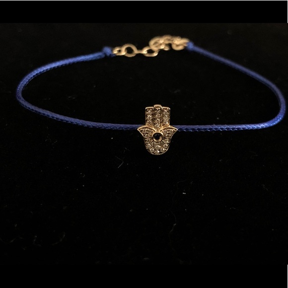14KT Gold Hamsa Diamond Saph Bracelet